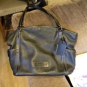 DOONEY AND BOURKE BLACK LEATHER LARGE TOTE